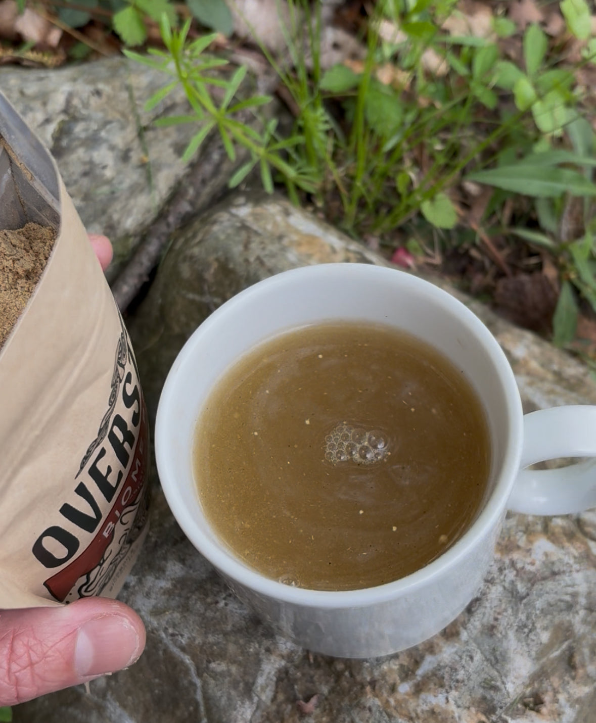 Morning Ritual. Functional mushroom broth with shiitake, astragalus & herbs. Supports gut health, immunity & digestion with mineral-rich prebiotic whole foods.